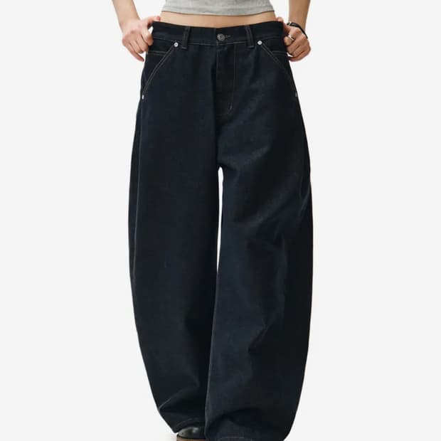 Cinchback Barrel Wide Leg Jeans DCWPT022