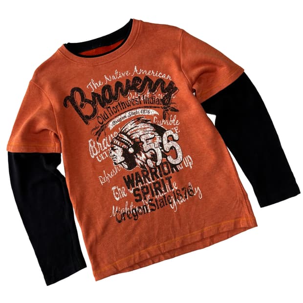 네이티브 아메리칸 그래픽 레이어드 롱슬리브