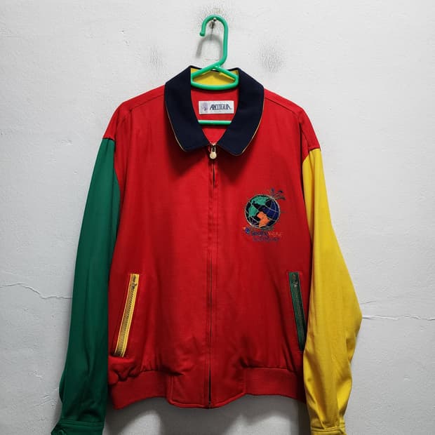 90s Antigua 컬러블록 스윙톱 자켓