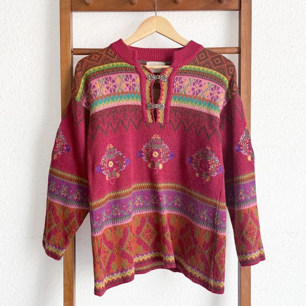 손자수 꽃 니트