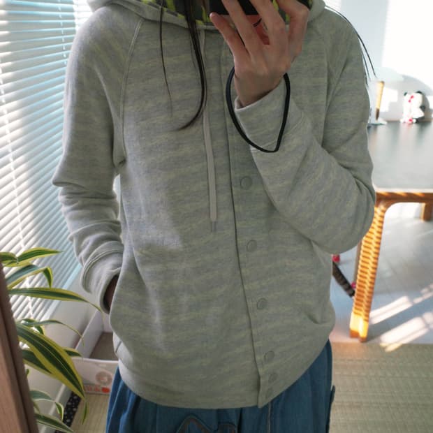 메르시보꾸 스트라이프 후드 가디건