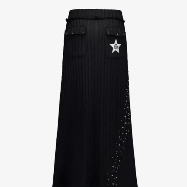 셋업이엑스이 KNIT STUDDED LONG SKIRT 롱스커트
