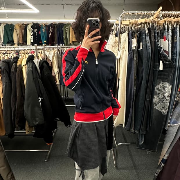 M)나이키 빈티지 스우시 로고 배색 트랙탑 져지