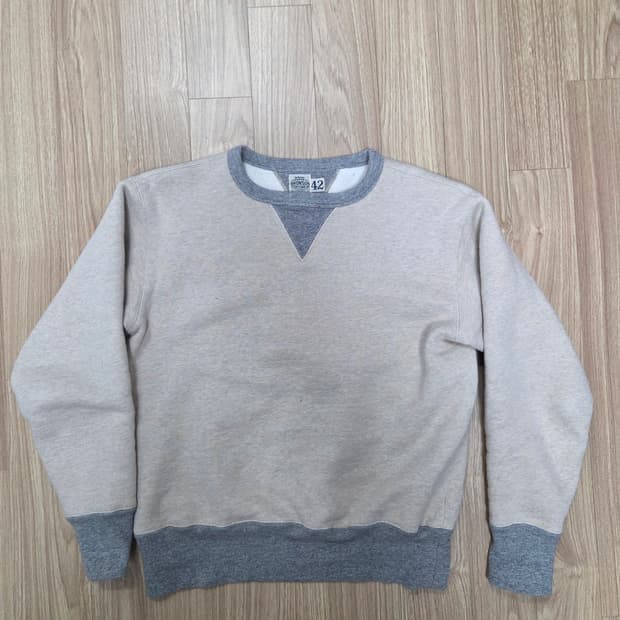 브론슨 더블 v 인서트 스웨트셔츠 헤비 웨트 코튼 스웨터 XL