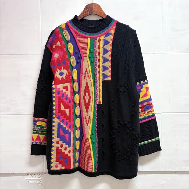 JAPAN 빈티지 유니크 비비드 니트