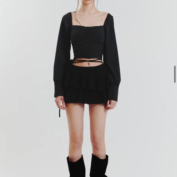 페인오어플레져 ANGELA KNIT SKIRT black