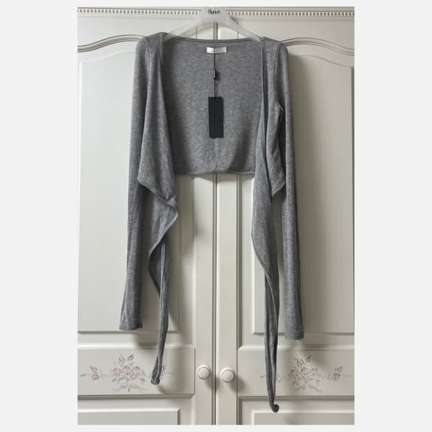 쓰리타임즈 Tencel tie cardigan