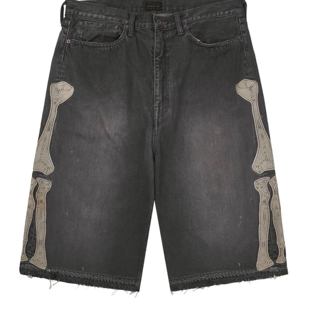 캐피탈 본 데님 쇼츠 흑청 34 (국문탭)