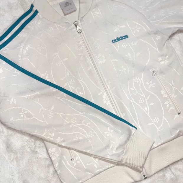 아디다스 화이트 청록색 배색 져지 
