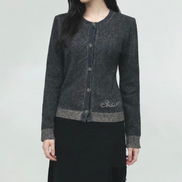 샤넬 캐시미어 로고버튼 가디건