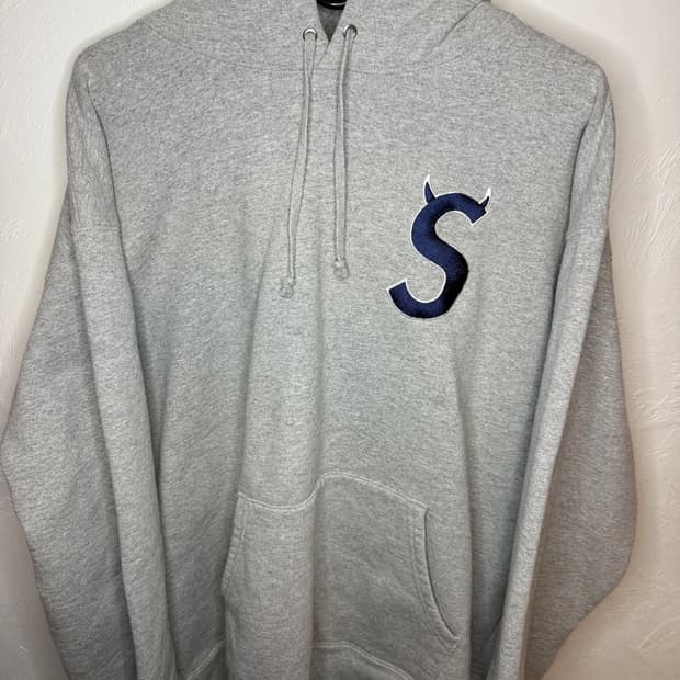 22FW 슈프림 S로고 후드티 그레이 XL