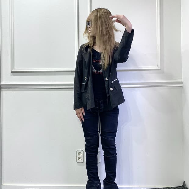 Hedi-Girl Pyramid Button Detail Jacket