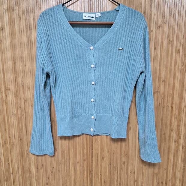 Lacoste / 진주버튼 민트 가디건