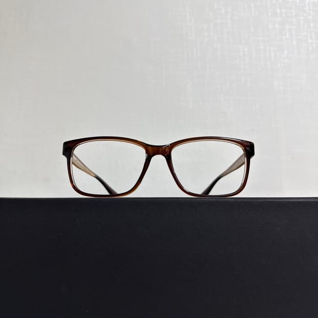 빈티지 브라운 뿔테 안경 55□19 138
