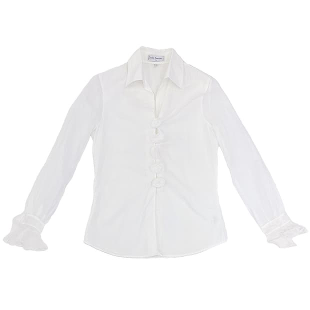 Anne Fontaine Rosette Sheer Blouse/ 1