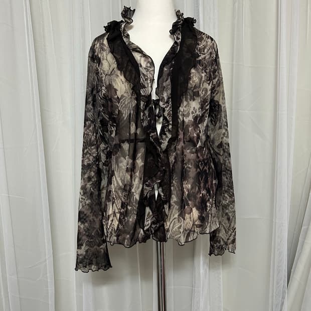 오즈온깔 오리엔탈 시스루 블라우스 