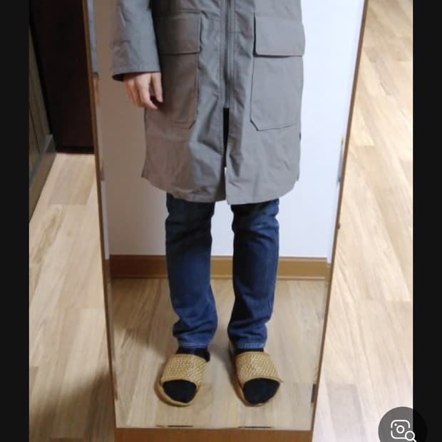 Uniqlo U 후디드 코트 네추럴 / 그레이 L