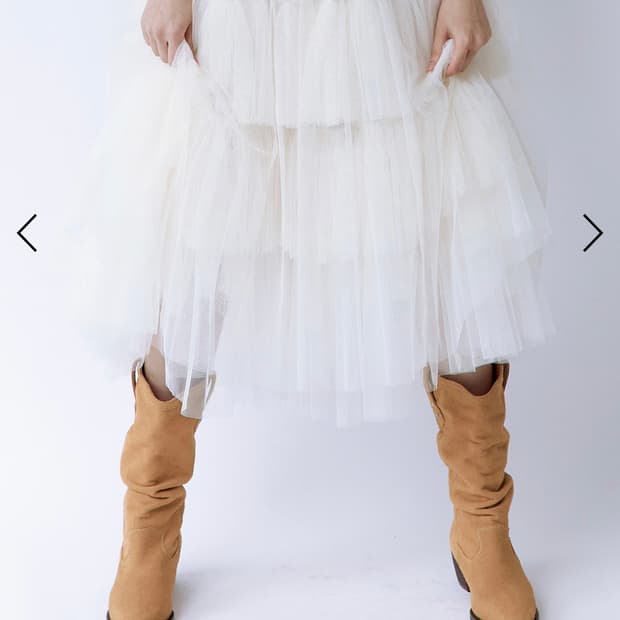 볼륨 튤 스커트 Volume Tulle Skirt Ivory