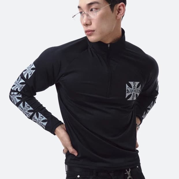 사피엔스 프레셔라인 하프집업 블랙