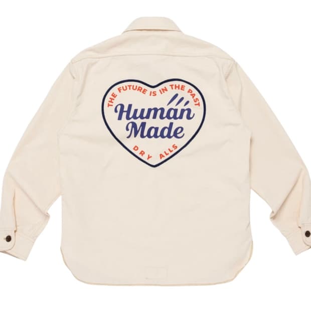 휴먼메이드 집업 워크 셔츠 화이트 미듐 