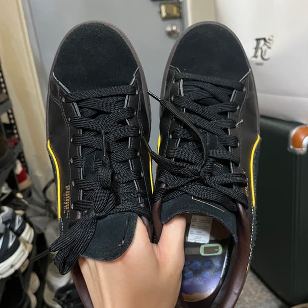 푸마 x 원피스 스웨이드 검은 수염 티치 스니커즈 블랙 다크 초콜릿