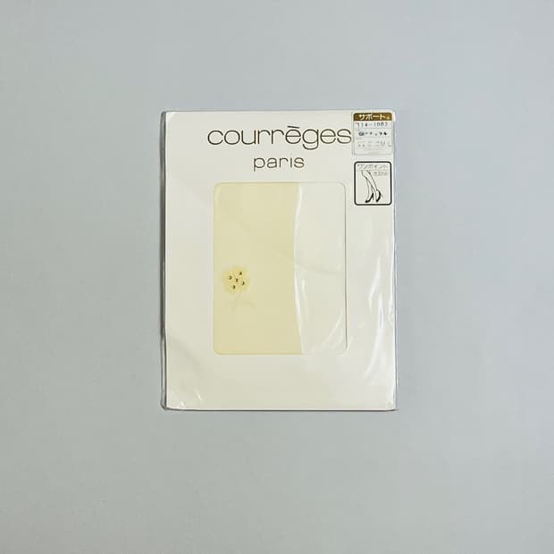 꾸레쥬 크림 네잎클로버 원포인트 스타킹