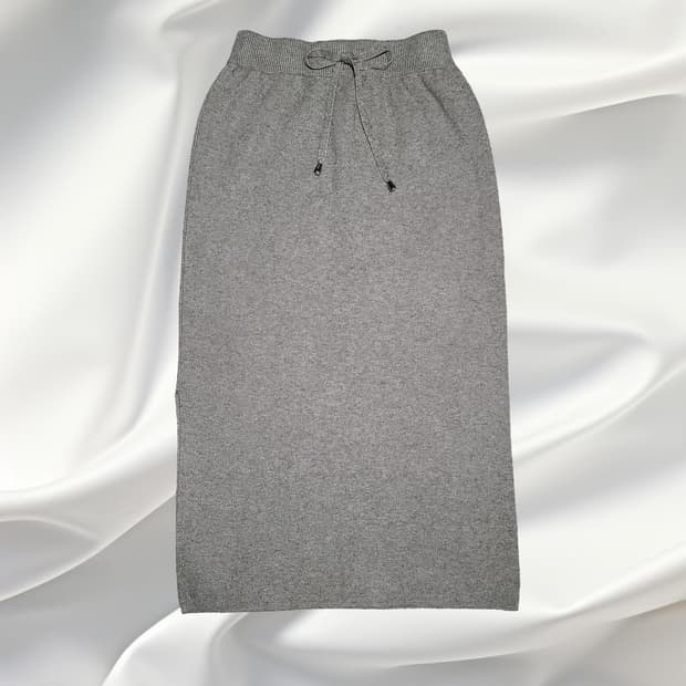 데일리 그레이 니트 롱치마 밴딩 스커트 (트임포인트)