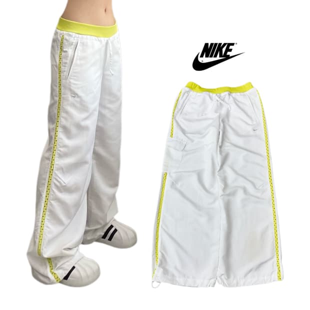 나이키 00s 스우시 사이드라인 올드스쿨 와이드 바람막이 트랙팬츠