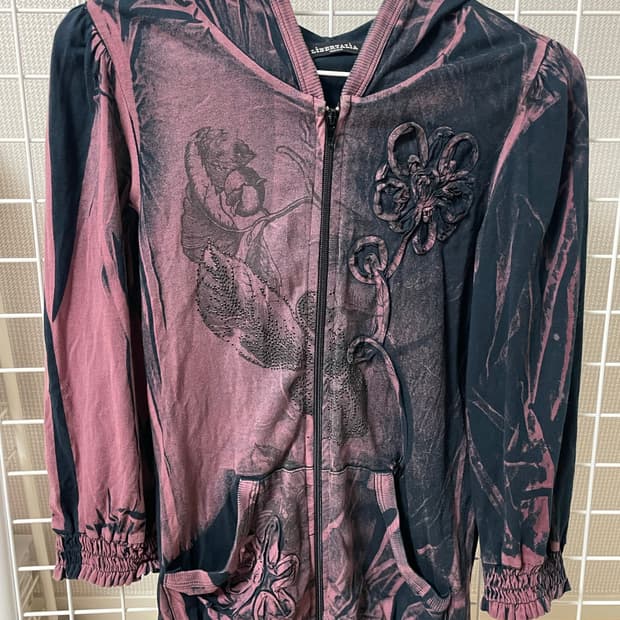 빈티지 프린팅 후드집업