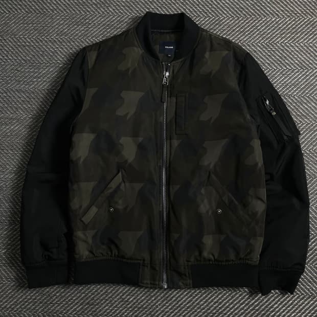 폴햄 퀄팅 누빔 카모 블루종 자켓o 4672