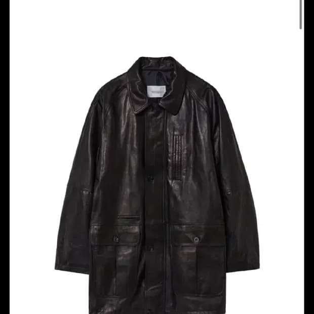 [3 새상품] 해칭룸 레더 코트 파카 램스킨 블랙