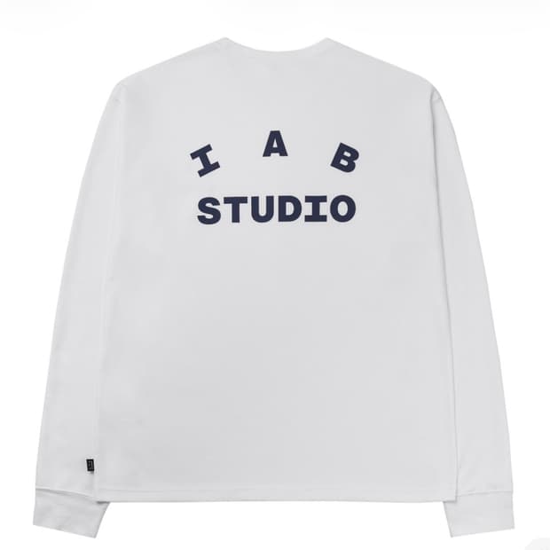 [M-L] 아이앱 스튜디오 백로고 화이트 네이비 롱슬리브