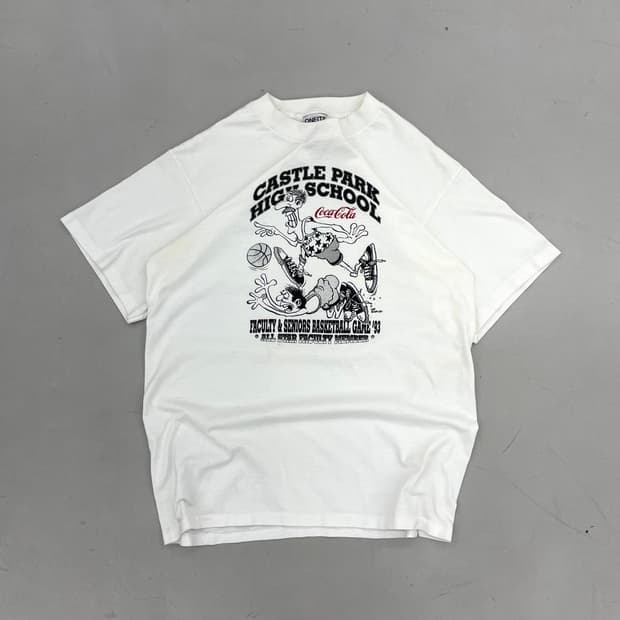 90s 싱글스티치 코카콜라 하이스쿨 올스타 베스킷볼 빈티지 반팔 티셔츠
