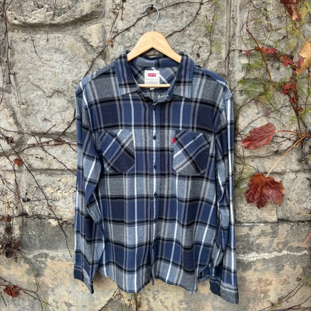 리바이스 빈티지 투포켓 플란넬 체크 셔츠 L