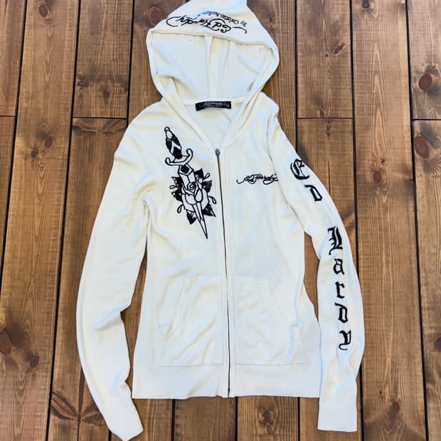 에드 하디 니트 후드집업