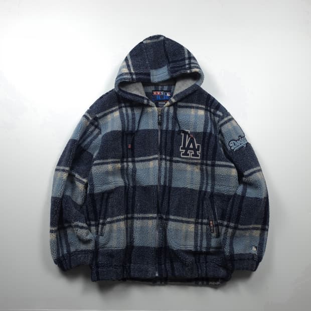 MLB La 다저스 빅로고 올드스쿨 쉐르파 플리스 자켓 (XL)