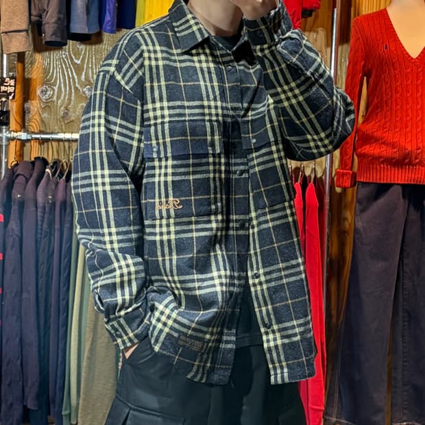 XL 디키즈 투포켓 빅스펠링 체크패턴 셔츠