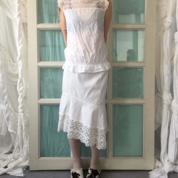 Lace high neck sleeveless