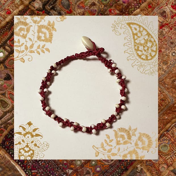 Red braiding bracelet