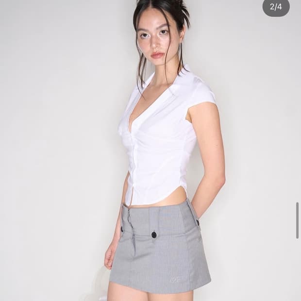 (pleasenofollow) Luci Stripe Short Skirt