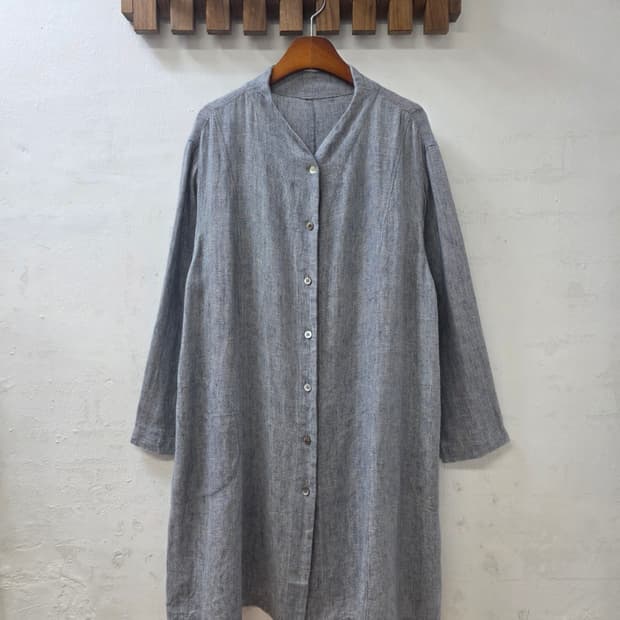 일본빈티지 블루스카이 린넨아우터