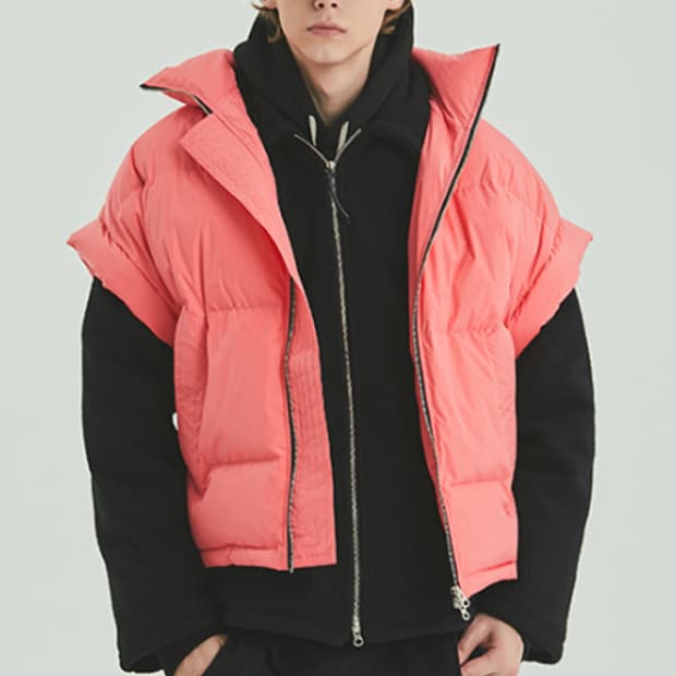 로버숄더 오버핏 오리털 베스트