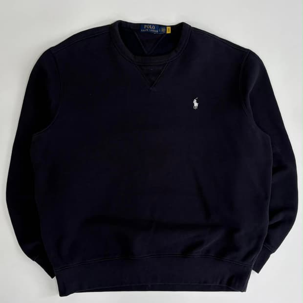 [L] 폴로 랄프로렌 신형 큐알택 네이비 맨투맨 스웻셔츠