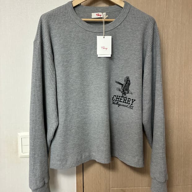 [L]cherry la 와플티셔츠 그레이