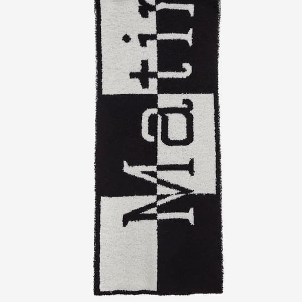 마뗑킴 로고 체커보드 머플러 블랙 화이트 LOGO CHECKBOARD M