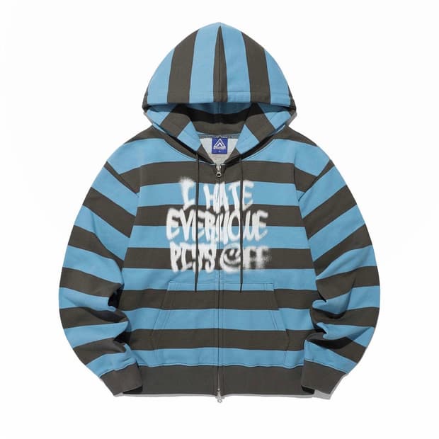 PISS OFF ST HOOD ZIP UP_BLUE