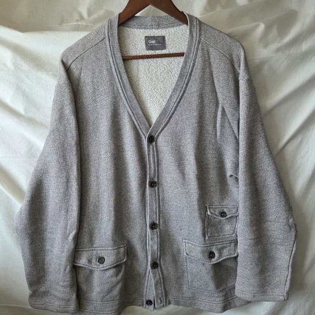 GAP 갭 포켓 코튼 가디건 그레이 XL