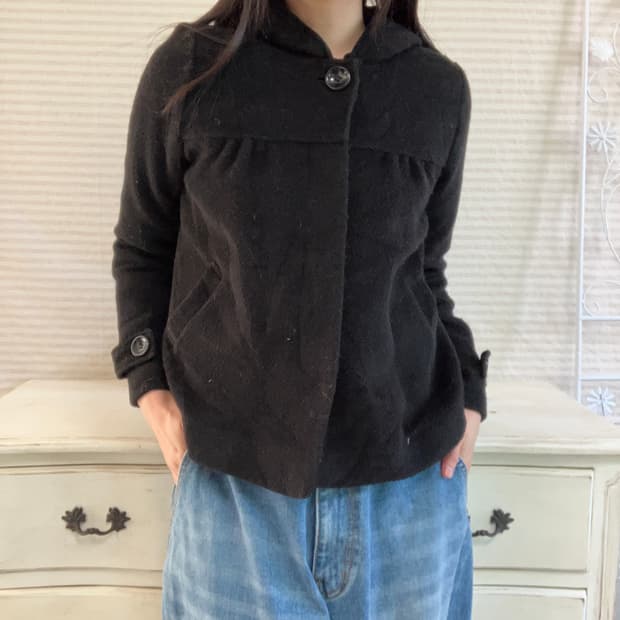 빈티지 블랙 후드 자켓 y2k 스트릿 갸루 펑키 일본빈티지