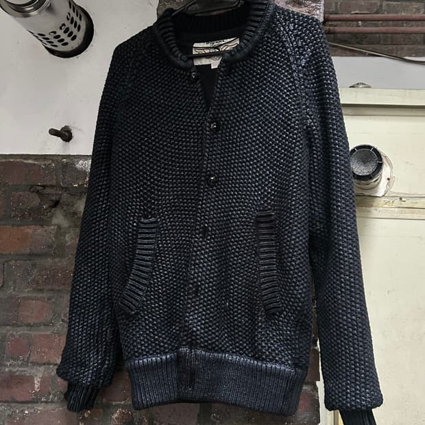 2000s 디젤 네이비 니트집업