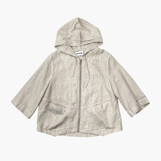 쟈딕앤볼테르 Zadig & Voltaire 연베이지 7부 후드 집업 자켓